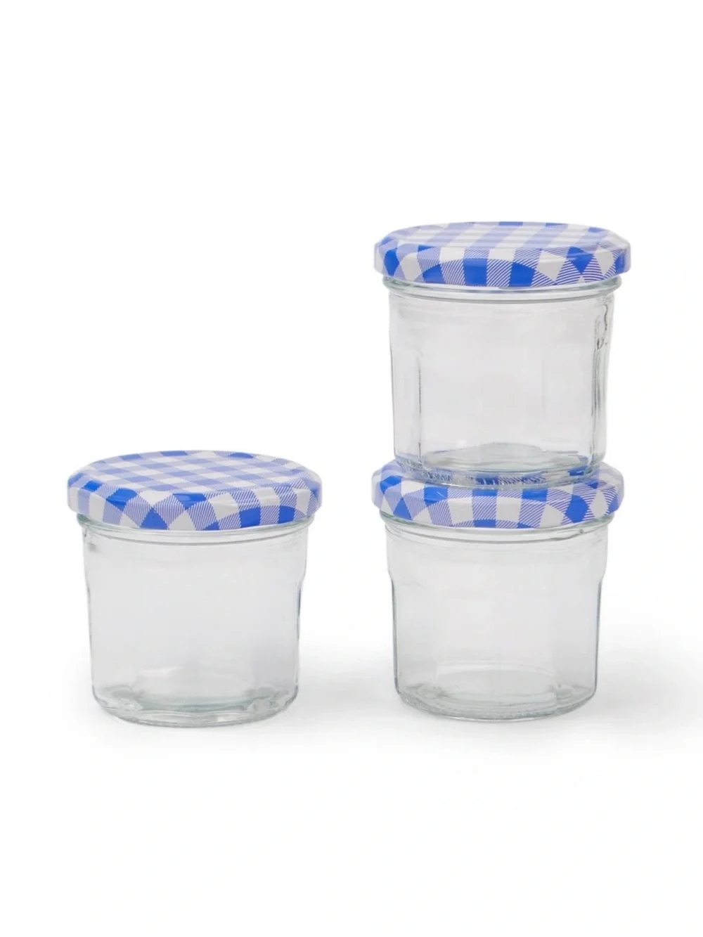 Set of 3 Small Glass Jars with Blue Gingham Lids Target Bullseye Playground